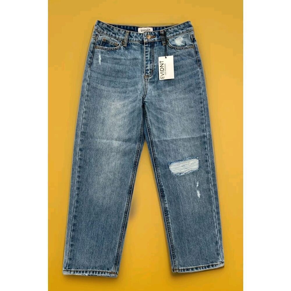 Anthropologie EVIDNT Los Angeles Malibu Girlfriend Jeans Women 26 Distressed Cr6